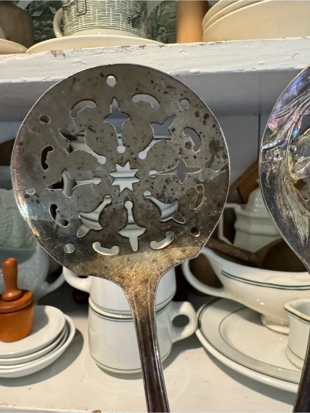 Vintage Silver-Tone Decorative Tomato Spoons - Set of 2